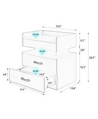 Streamdale Furniture Led Nightstand Drawers and Storage