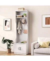 Slickblue Entryway Hall Tree 3-in-1 with Bench and Storage Organizer
