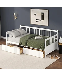 Sailvan Daybed Wood Bed with Two Drawers