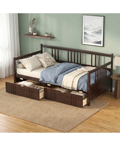 Sailvan Daybed Wood Bed with Two Drawers
