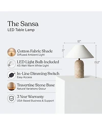 Brightech Sansa Stone Led Table Lamp with Dimmer (13")