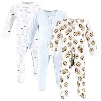 Touched by Nature Baby Boys Organic Cotton Sleep And Play, Cookies Milk, 0-3 Months