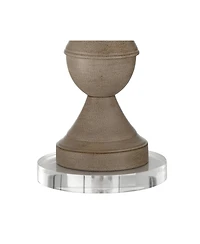 Regency Hill Avery Traditional Table Lamps Set of 2 with 7 Inches Round Risers 25 Inches High Faux Wood with Usb Led Touch On Off