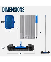 Best Choice Products Pool Cleaning Kit - Pool Brush, Skimmer Net and 9 ft Adjustable Pole for Wall and Surface Cleaning