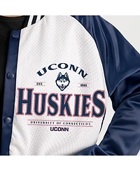 Gameday Couture Women's Navy UConn Huskies Oversized Inner Drive Varsity Rhinestone Full-Snap Bomber Jacket