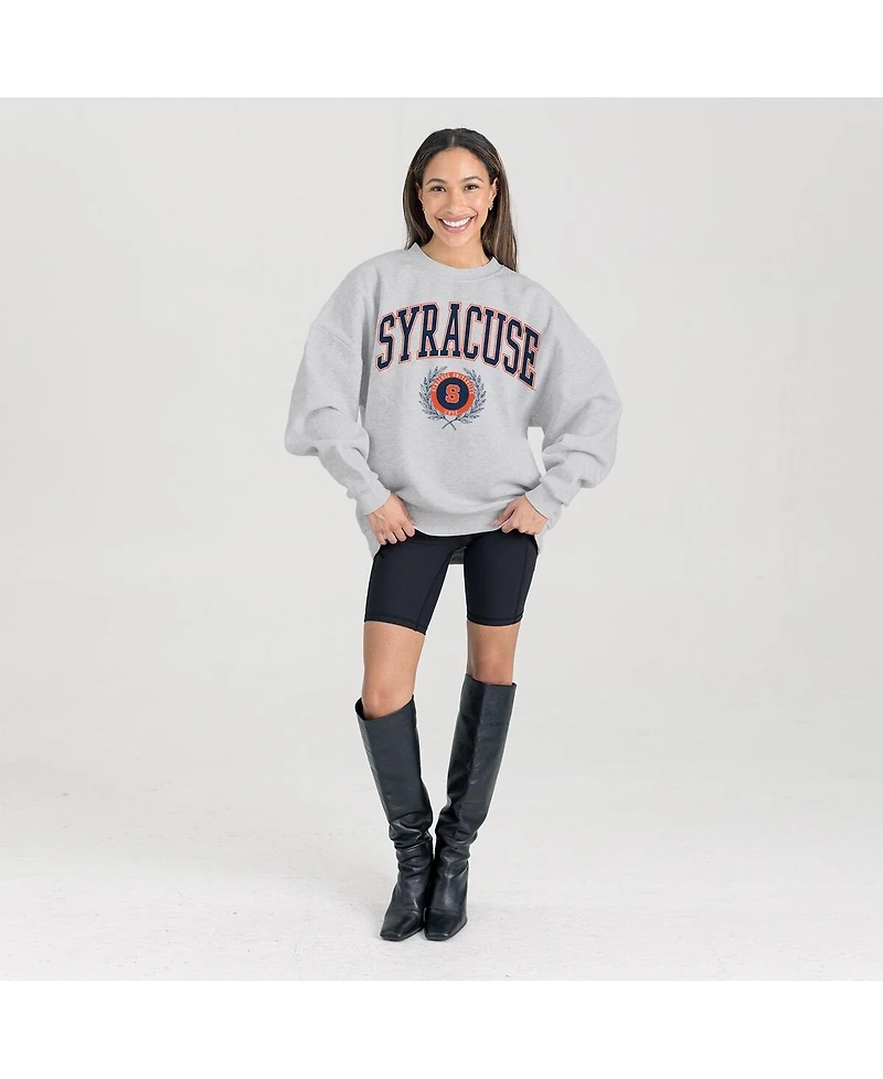 Gameday Couture Women's Ash Syracuse Orange Oversized Tradition Refined Premium Fleece Sweatshirt