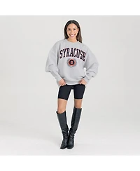 Gameday Couture Women's Ash Syracuse Orange Oversized Tradition Refined Premium Fleece Sweatshirt