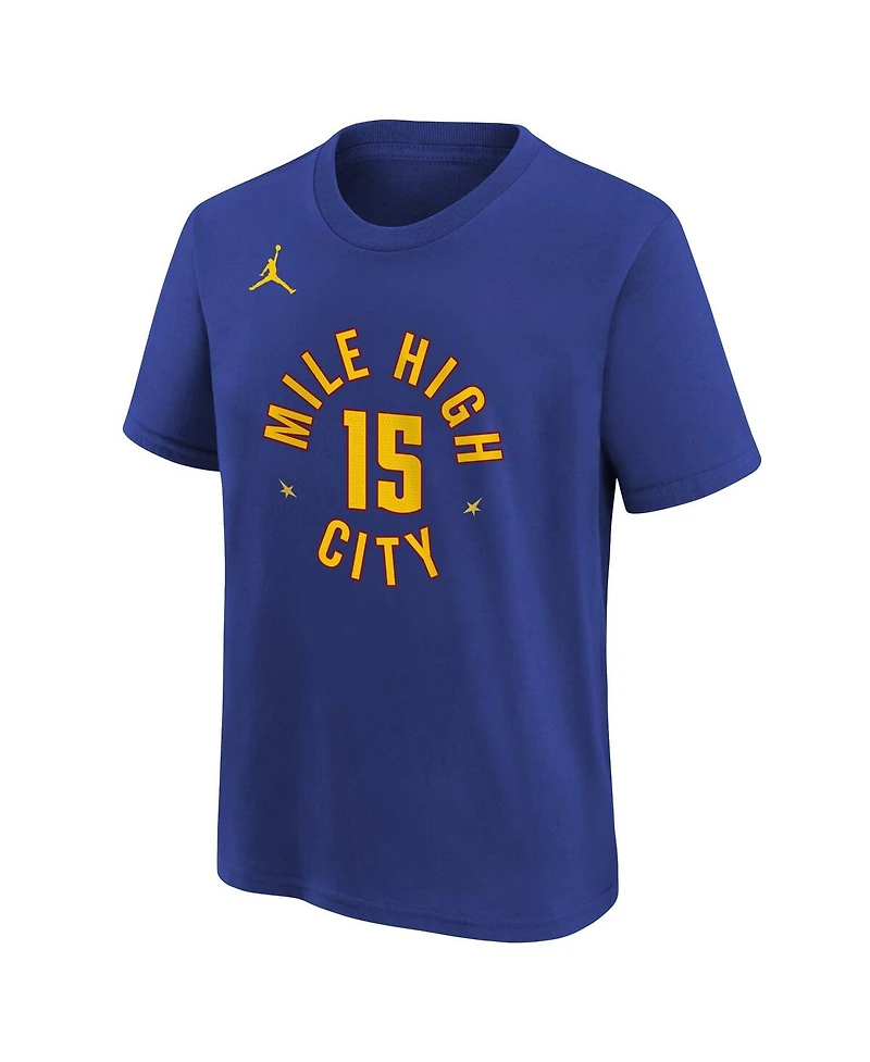 Jordan Big Boys and Girls Nikola Jokic Blue Denver Nuggets Statement Edition Name & Number T-Shirt