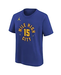 Jordan Big Boys and Girls Nikola Jokic Blue Denver Nuggets Statement Edition Name & Number T-Shirt