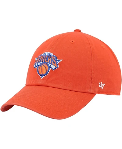 '47 Brand Men's Orange New York Knicks Core Logo Clean Up Adjustable Hat