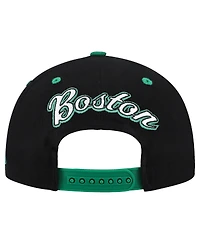 Mitchell & Ness Men's Black/Kelly Green Boston Celtics Backside Script 2-Tone Pro Crown Adjustable Hat