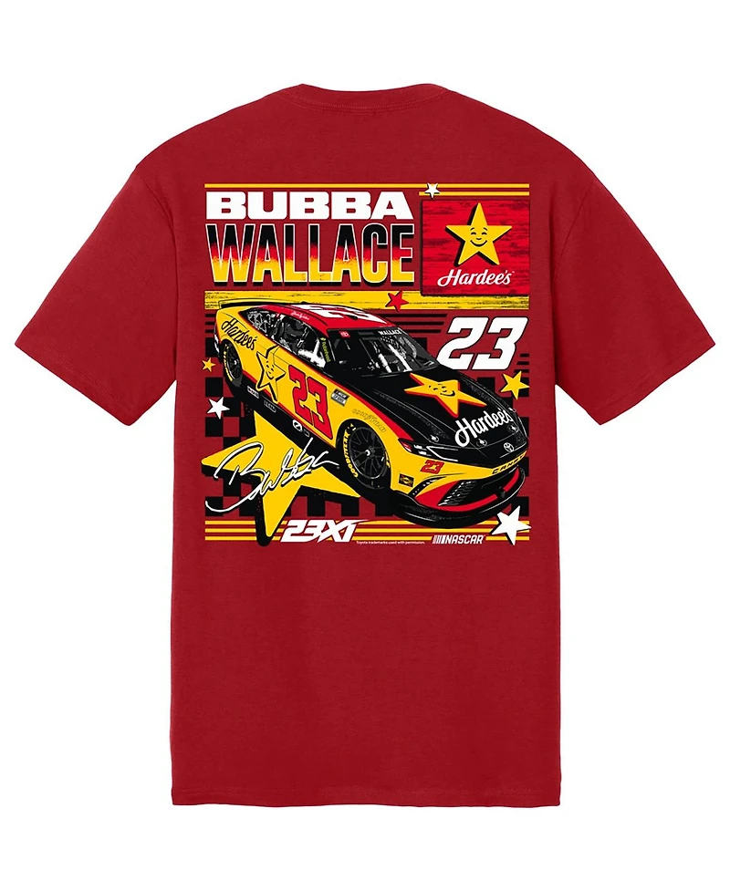 23xi Racing Men's Red Bubba Wallace 23 Hardee's T-Shirt