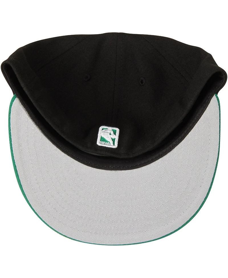 New Era Men's Black/Green Boston Celtics Team Color 2Tone 59FIFTY Fitted Hat
