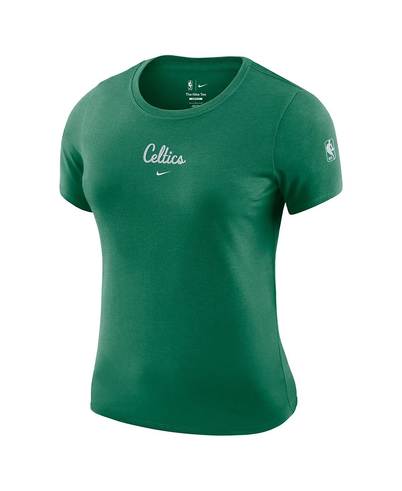 Nike Women's Kelly Green Boston Celtics Courtside Modest Cropped Tri-Blend T-Shirt