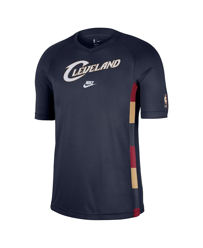 Nike Men's Navy Cleveland Cavaliers Classic Edition Hardwood Classics Authentic Game Shooting T-Shirt