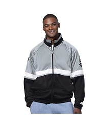 Starter Men's Black/White San Antonio Spurs The Veteran Tricot Track Raglan Full-Zip Jacket