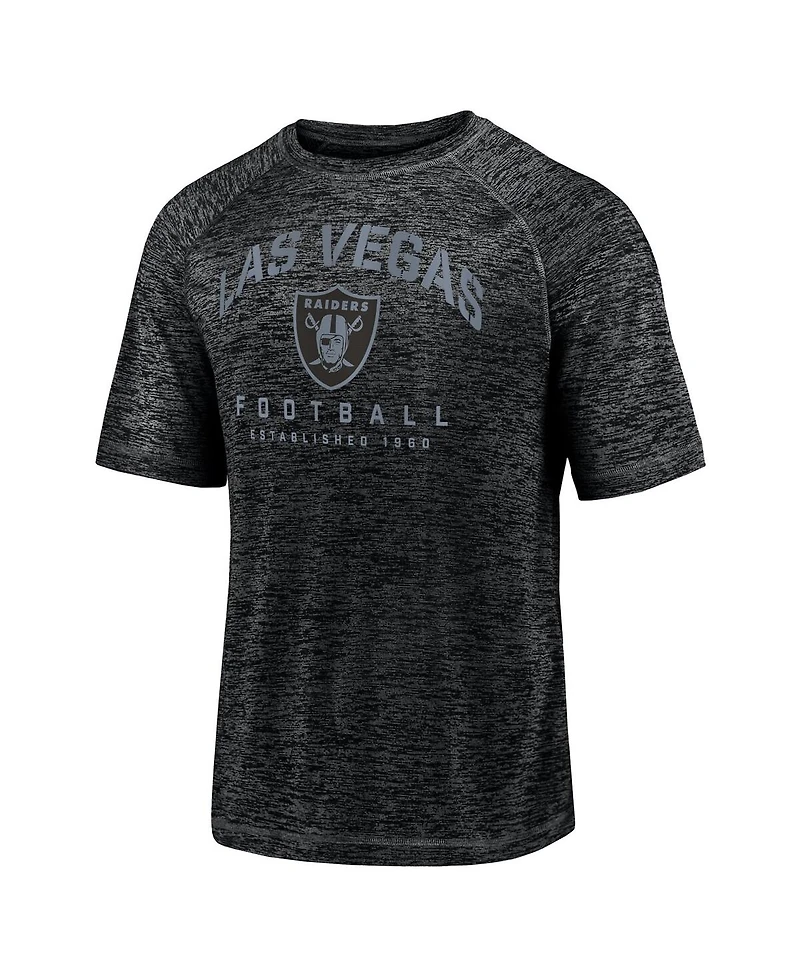Fanatics Men's Black Las Vegas Raiders Shade Battle Ready Raglan Space-Dye T-Shirt