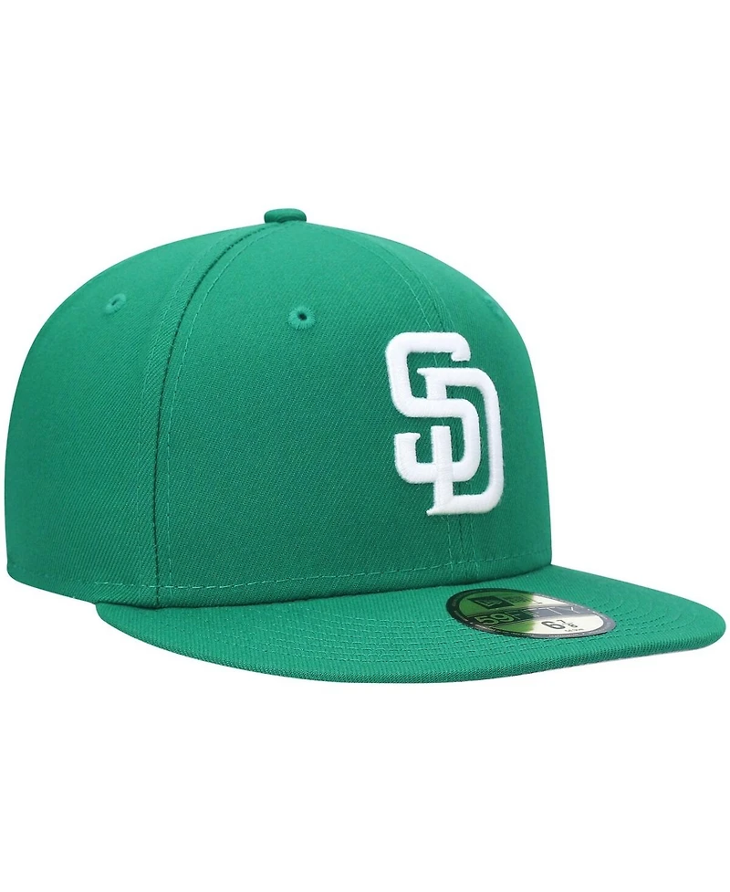 New Era Men's Kelly Green San Diego Padres White Logo 59FIFTY Fitted Hat