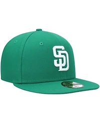 New Era Men's Kelly Green San Diego Padres White Logo 59FIFTY Fitted Hat