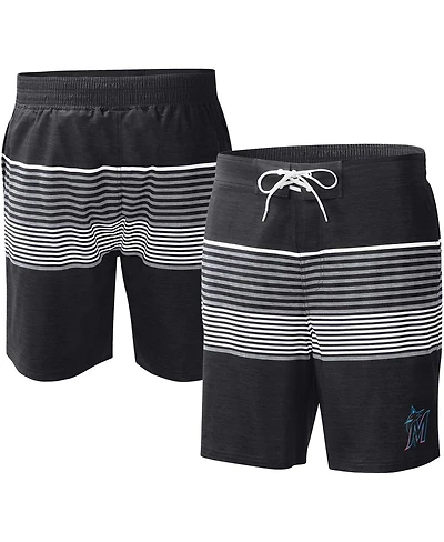 G-iii Sports by Carl Banks Men's Black Miami Marlins Coastline Volley Swim Shorts