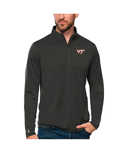 Antigua Men's Charcoal Virginia Tech Hokies Tribute Quarter-Zip Sweatshirt
