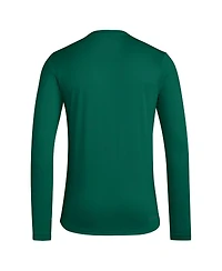 Adidas Men's Green Miami Hurricanes Wordmark Pregame Aeroready Long Sleeve T-Shirt