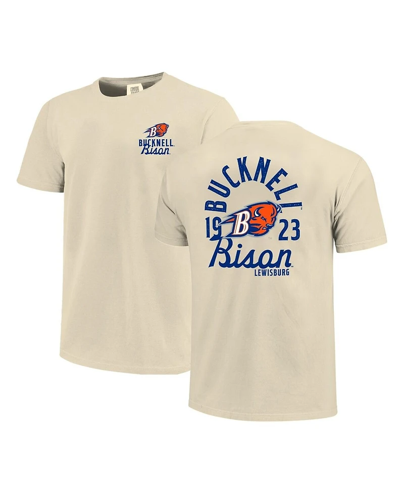 Image One Men's Cream Bucknell Bison Comfort Colors Mascot Overlay T-Shirt