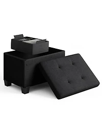 Nestl 16 Inch Ottoman Storage Bench with Storage Bins
