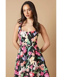 Oasis Women's Occasion Floral Strappy Twill Midi Dress