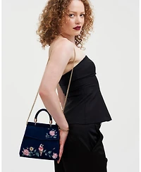 Fable England Rosy Posy Embroidered Mini Top Handle Tote