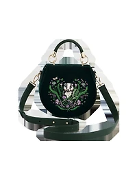Fable England Badger Embroidered Top Handle Saddle Bag