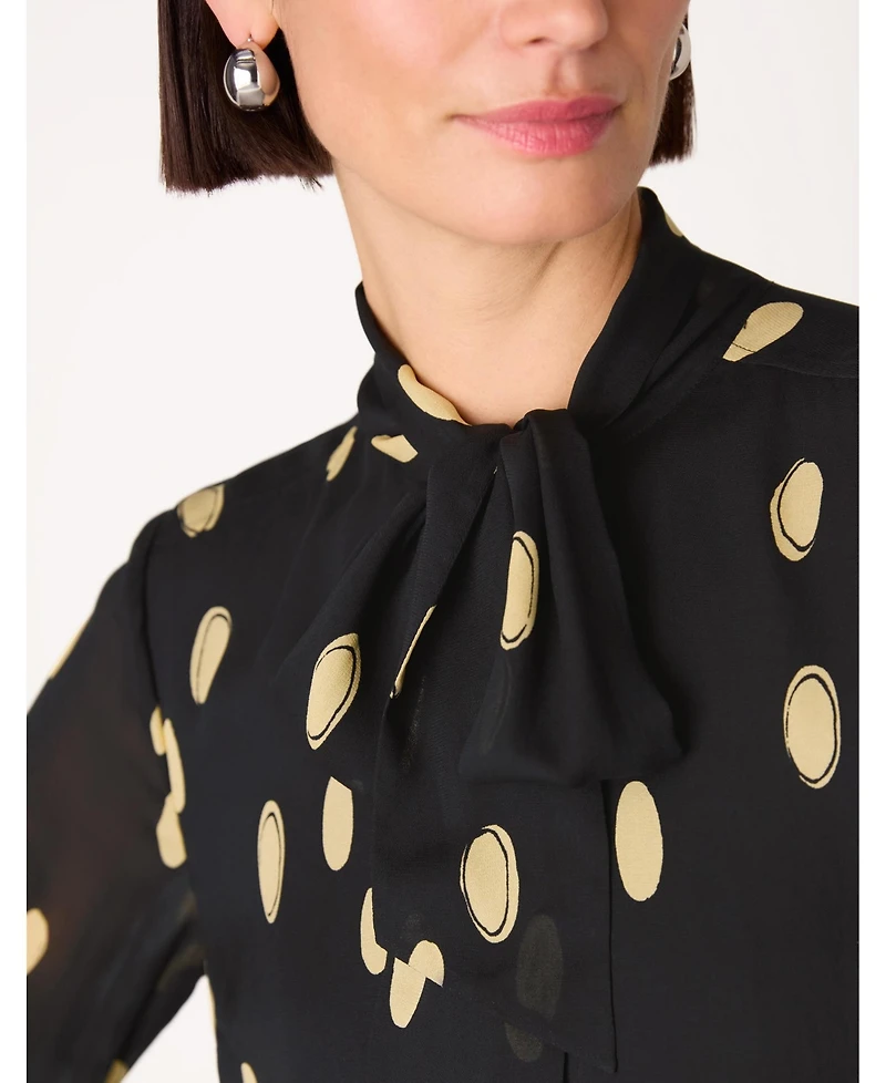 Whistles Women's Oval Spot Frill Blouse