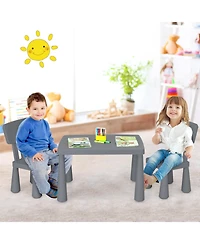 Slickblue 3 Piece Kids Activity Table and Chair Set Multifunction