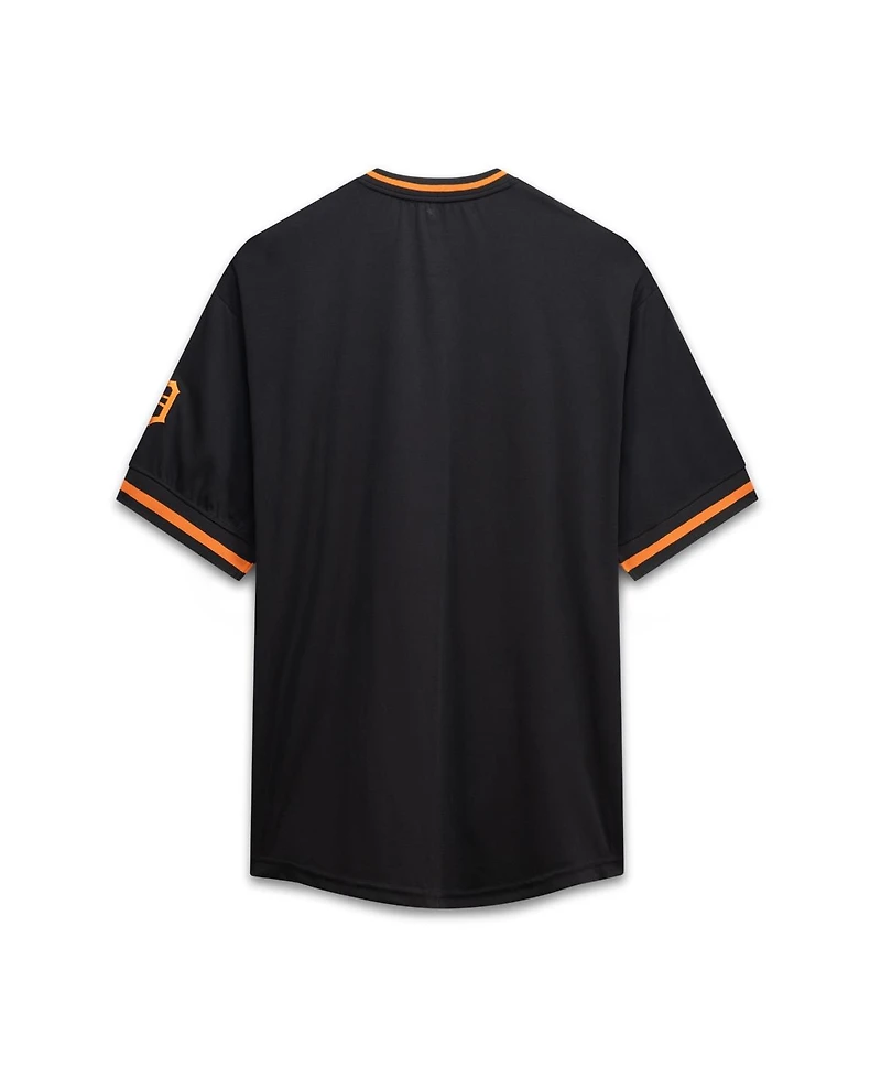 Fanatics Men's Black Detroit Tigers Big & Tall Pop Texture V-Neck T-Shirt