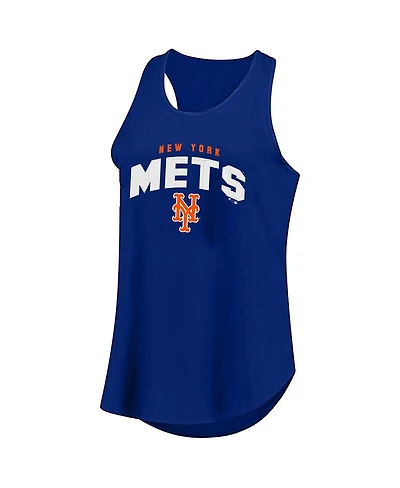 Fanatics Women's Blue New York Mets Plus Wordmark Racerback Scoop Neck Tank Top