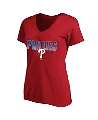 Fanatics Women's Profile Red Philadelphia Phillies Plus Wordmark V-Neck T-Shirt