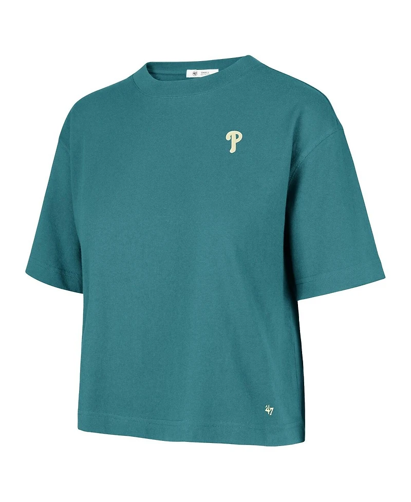 '47 Brand Women's Teal Philadelphia Phillies Plus Leon City Cropped T-Shirt