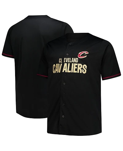 Fanatics Men's Black Cleveland Cavaliers Big & Tall Pop Full-Button Jersey