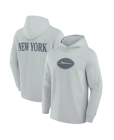 Fanatics Men's Gray New York Jets Elements Blaze Tri-Blend Long Sleeve Hoodie T-Shirt