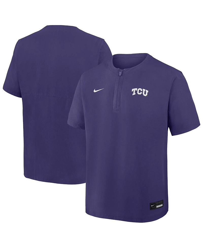 Nike Men's Purple Tcu Horned Frogs Dri-fit Quarter-Zip Windshirt