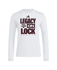 Adidas Men's White Texas A&M Aggies Legacy On Lock Pregame Long Sleeve T-Shirt