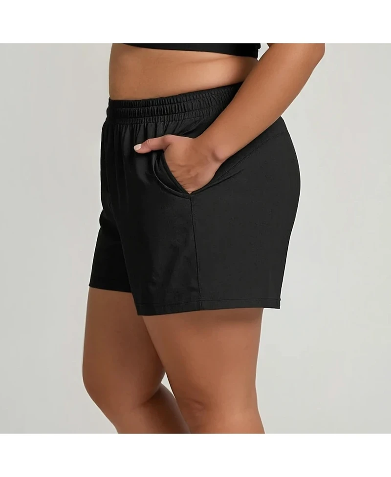 Calypsa Women's Plus Classic Fit Swim Shorts With Panty