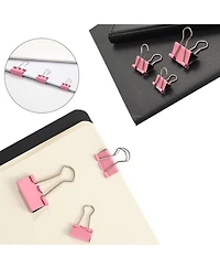 Danrong Binder Clips Paper Clips,380 Pcs Assorted Sizes Paperclips Paper Clamps Rubber Bands for Files, Papers, Home Supplies