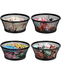 Danrong Paper Clip Holders for Desk, Mesh Metal Paperclip Dispenser Organizer, Binder Clip Container, 4 Pack