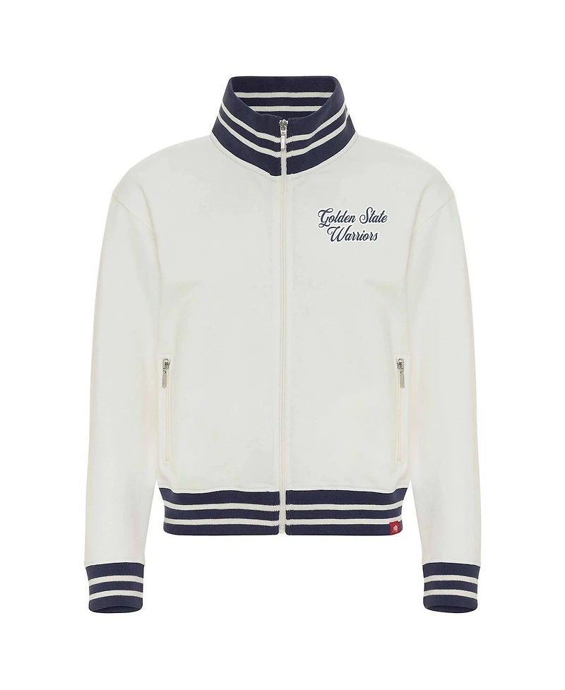Sportiqe Women's Cream Golden State Warriors Athletic Club Collection Sutton French Terry Full-Zip Jacket