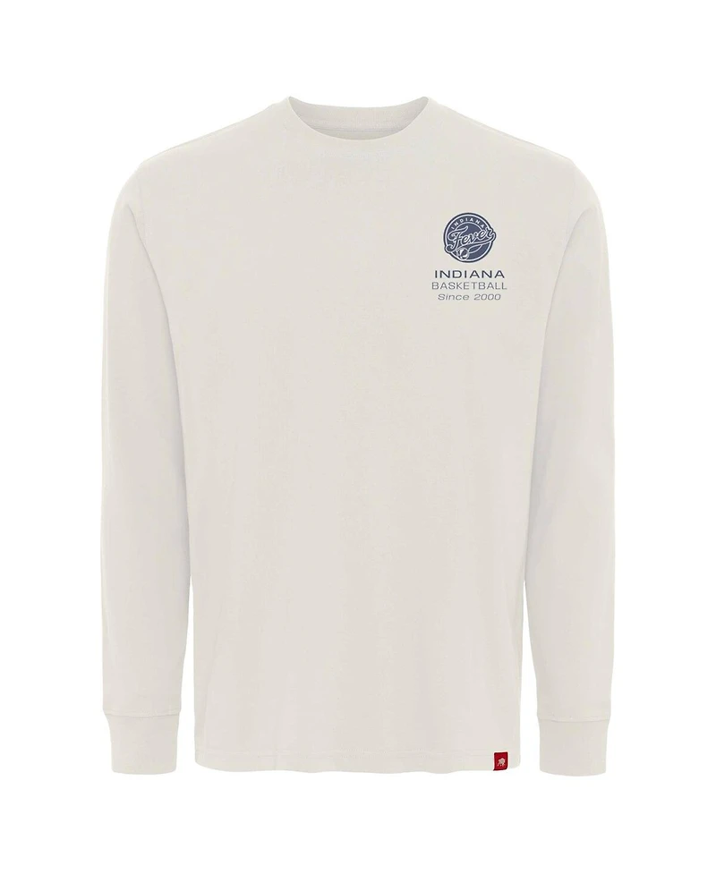 Sportiqe Men's and Women's Cream Indiana Fever Athletic Club Collection Sherwood Relaxed Fit Premium Long-Sleeve T-Shirt