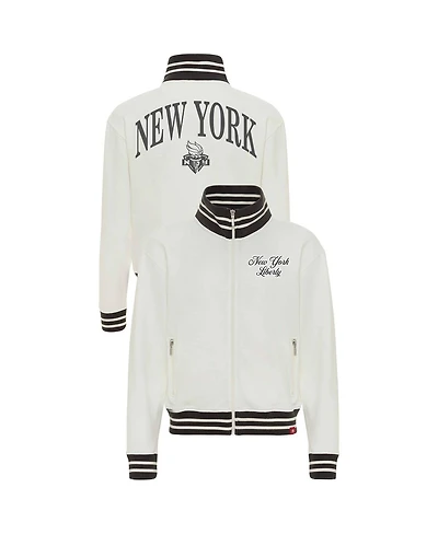 Sportiqe Women's Cream New York Liberty Athletic Club Collection Sutton French Terry Full-Zip Jacket