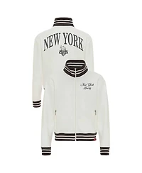 Sportiqe Women's Cream New York Liberty Athletic Club Collection Sutton French Terry Full-Zip Jacket