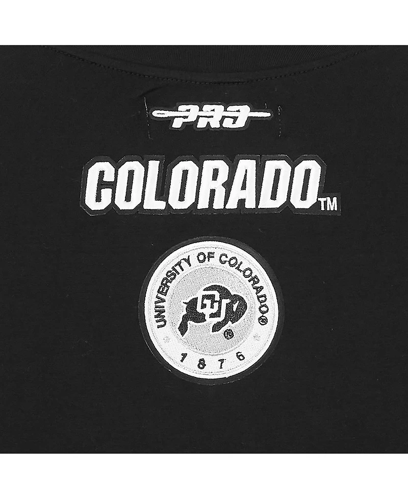 Pro Standard Women's Black Colorado Buffaloes Rhinestone Boxy Cropped T-Shirt