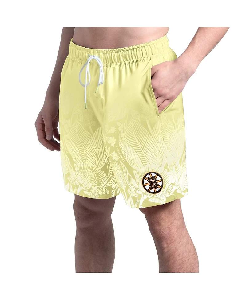 Margaritaville Men's Margaritaville Yellow Boston Bruins Lagoon Fiesta Swim Shorts